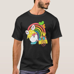 Rainbow Gnome Easter Bunny Ears Eggs Hunting Wheel T-Shirt