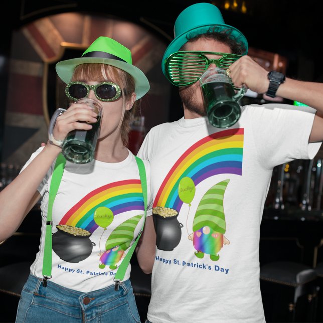 Rainbow Gnome Pot of Gold St Patricks Day Unisex T-Shirt (Rainbow Gnome Pot of Gold St Patricks Day Unisex T-Shirt)