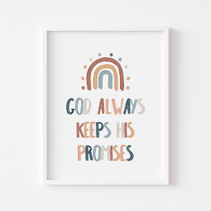Rainbow God always keep his promises poster