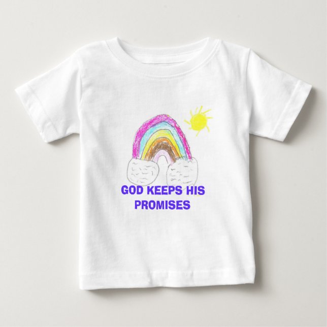 rainbow, GOD KEEPS HIS PROMISES Baby T-Shirt (Front)