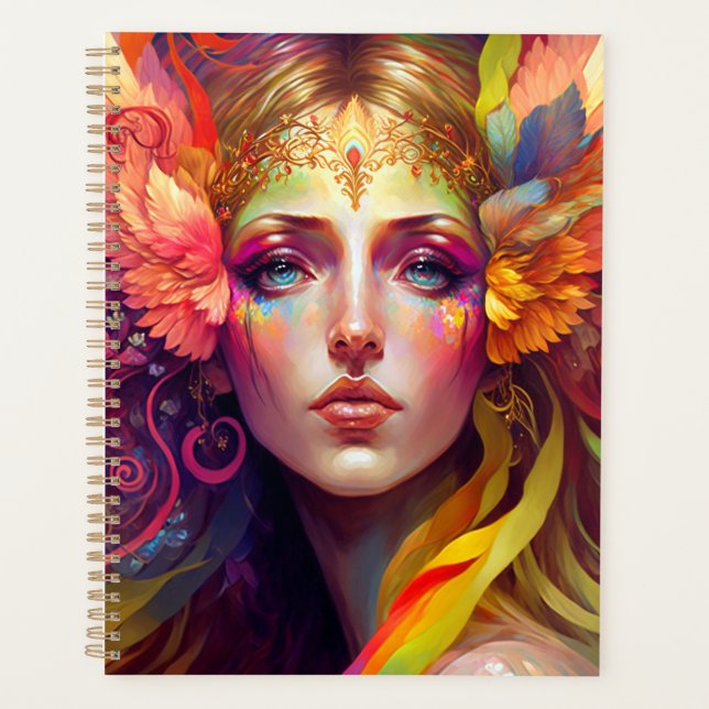 Rainbow Goddess Fantasy Art Planner (Front)