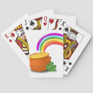 Rainbow Gold Pot Lucky Irish Sky Ireland Colourful Playing Cards