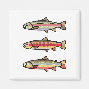 Rainbow Golden Brook Trout Fishing Gift For Angler Magnet