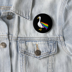 Rainbow Goose LGBTQ Pride Gay Transgender LGBTQ+ 6 Cm Round Badge