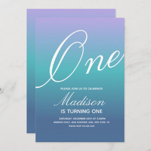 Rainbow Gradient Any Age Colourful Invitation
