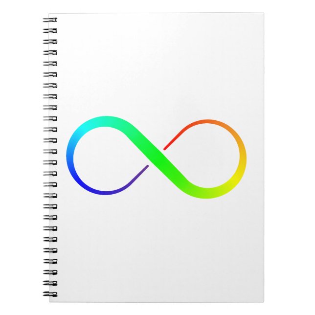 Rainbow Gradient Autistic Pride Infinity Symbol Notebook (Front)