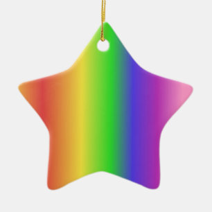 Rainbow gradient ceramic tree decoration
