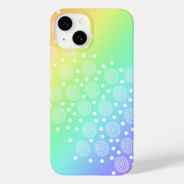 Rainbow Gradient Circles and Dots Case-Mate iPhone Case (Back)