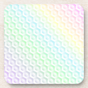 Rainbow gradient colourful watercolor background coaster