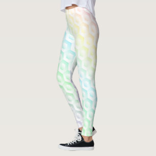 Rainbow gradient colourful watercolor background leggings