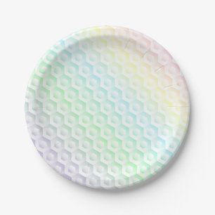 Rainbow gradient colourful watercolor background paper plate