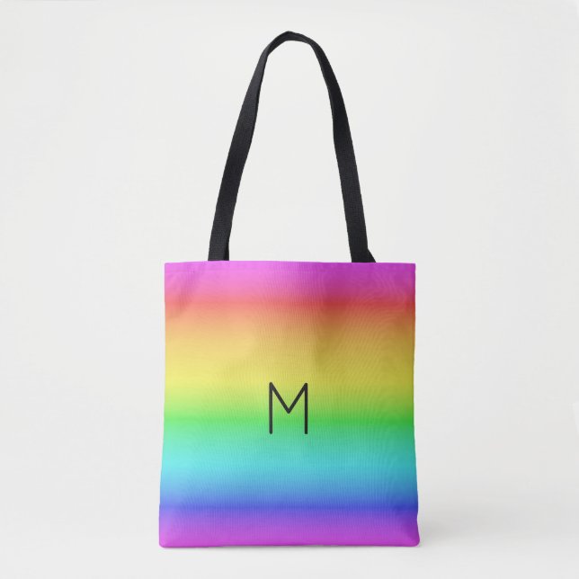 Rainbow Gradient custom monogram bags (Front)