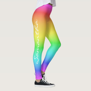 Rainbow Gradient custom name leggings