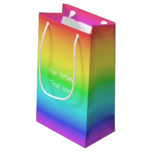 Rainbow Gradient custom text gift bags