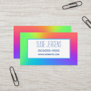 Rainbow Gradient Customisable Business Cards