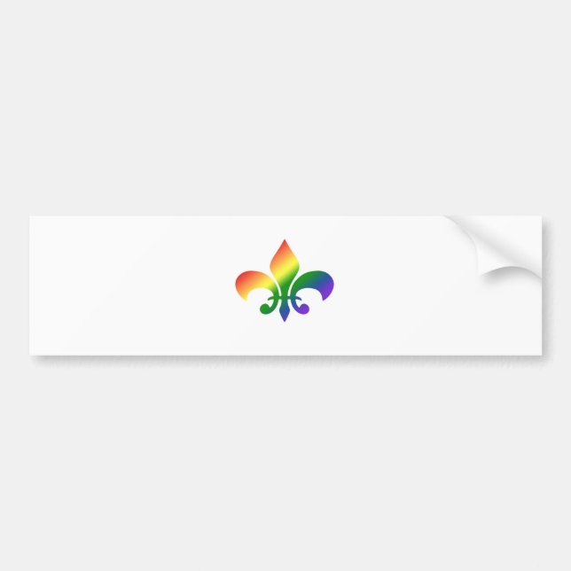 Rainbow Gradient Fleur de Lis Bumper Sticker (Front)