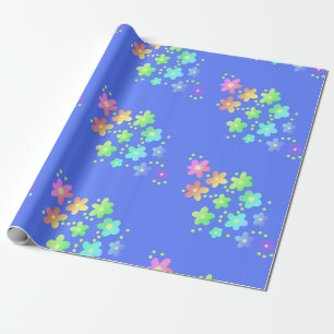 Rainbow Gradient Flowers Wrapping Paper