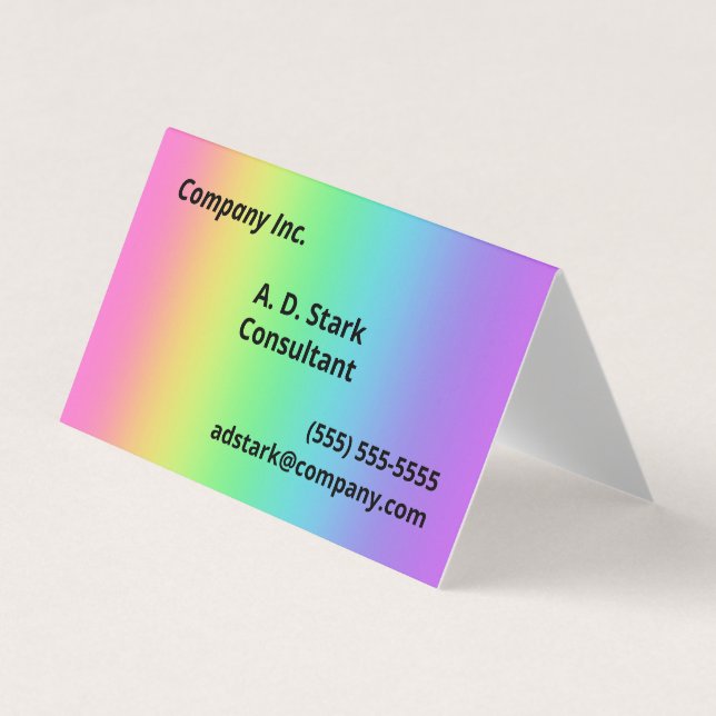 Rainbow Gradient Folded Business Cards (Front)
