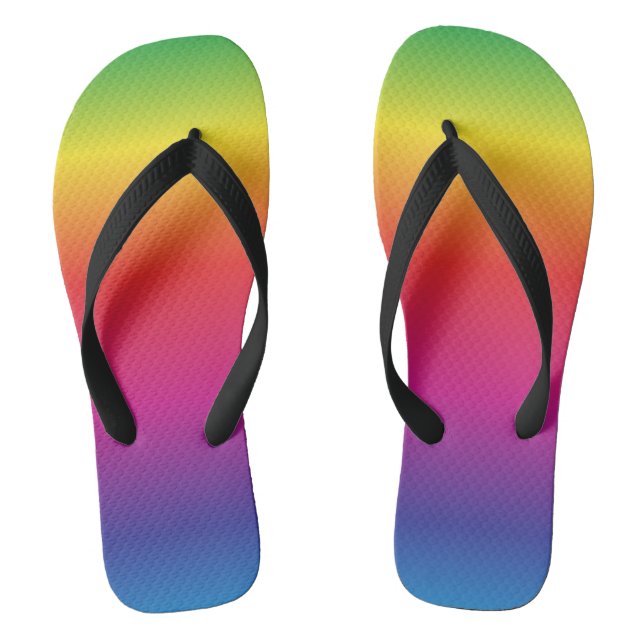Rainbow Gradient Gay Pride Flip Flops (Footbed)