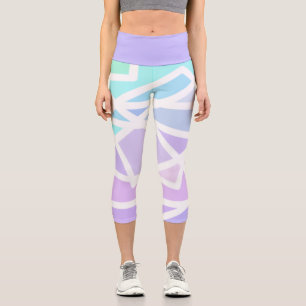 Rainbow Gradient Geometric Capri Leggings