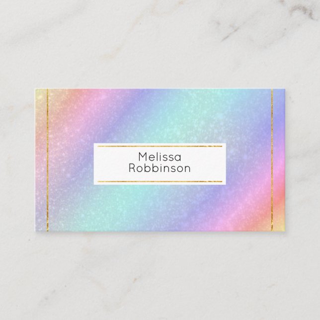 Rainbow Gradient Glitter Colours Business Card (Front)