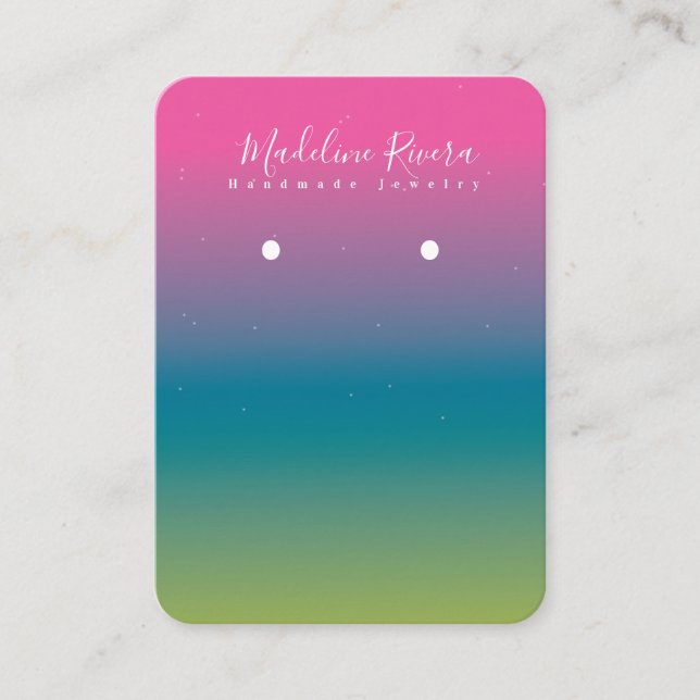 Rainbow Gradient Handmade Earring Display Card (Front)