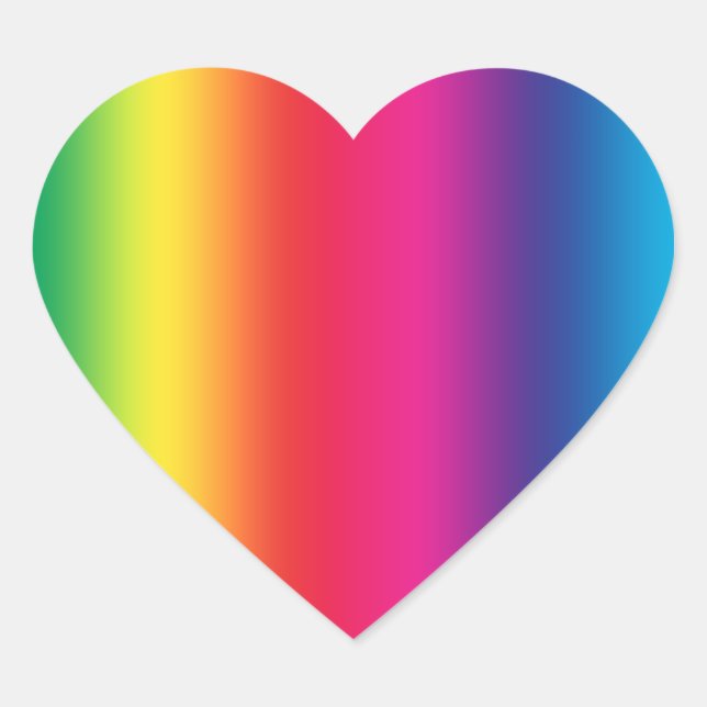 Rainbow Gradient Heart Sticker (Front)
