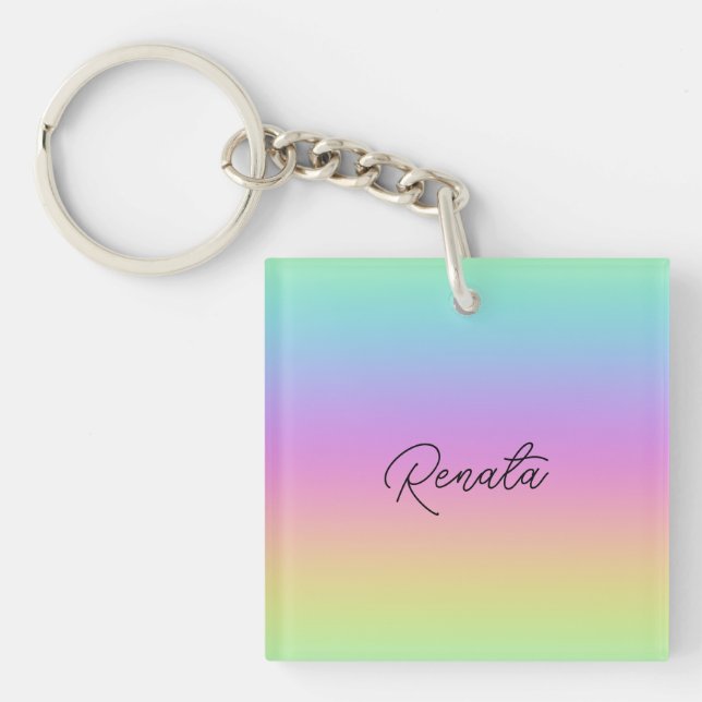 Rainbow Gradient  Key Ring (Front)