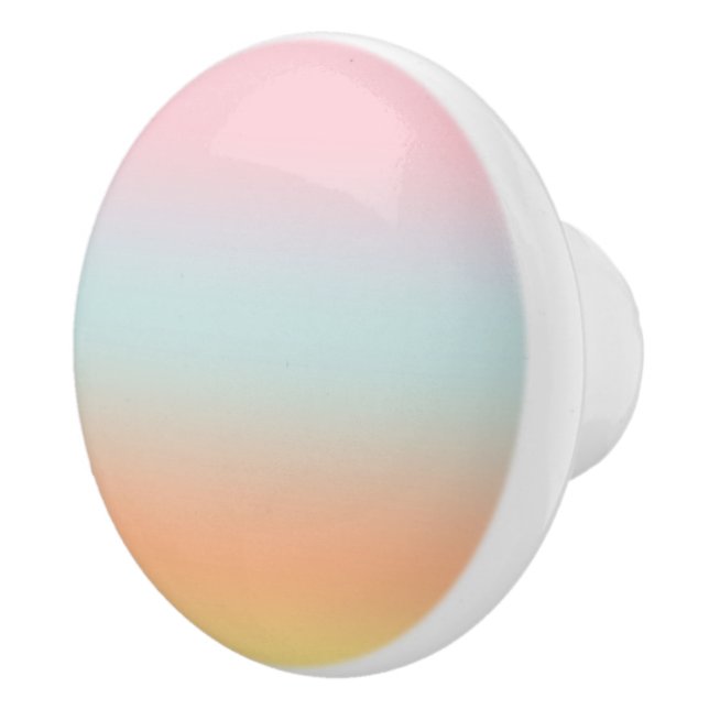 Rainbow Gradient Ombre Pink Blue Peach Ceramic Knob (Right)