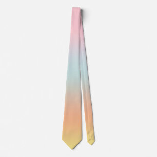 Rainbow Gradient Ombre Pink Blue Yellow  Tie