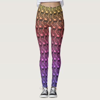 Rainbow gradient pangolin statement leggings