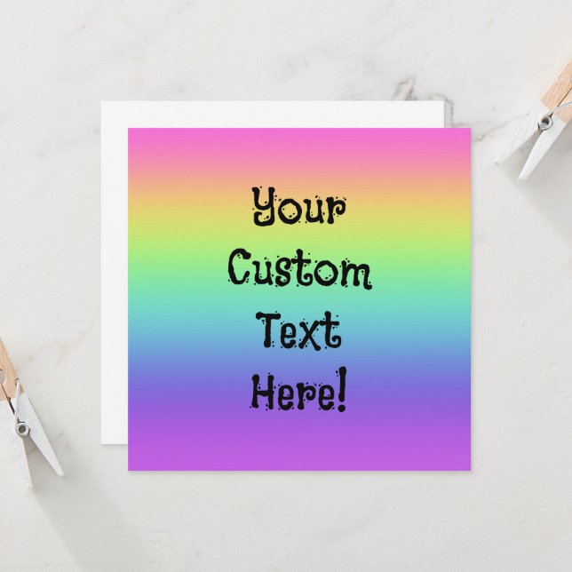 Rainbow Gradient Personalised Greeting Card (Front/Back In Situ)