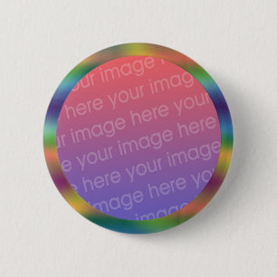 rainbow gradient photo frame 6 cm round badge