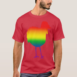 Rainbow Gradient Silhouette Thanksgiving Turkey T-Shirt