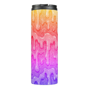 Rainbow Gradient Slime Drip Thermal Tumbler