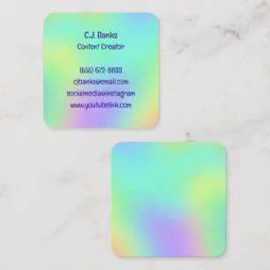 Rainbow Gradient Square Business Cards