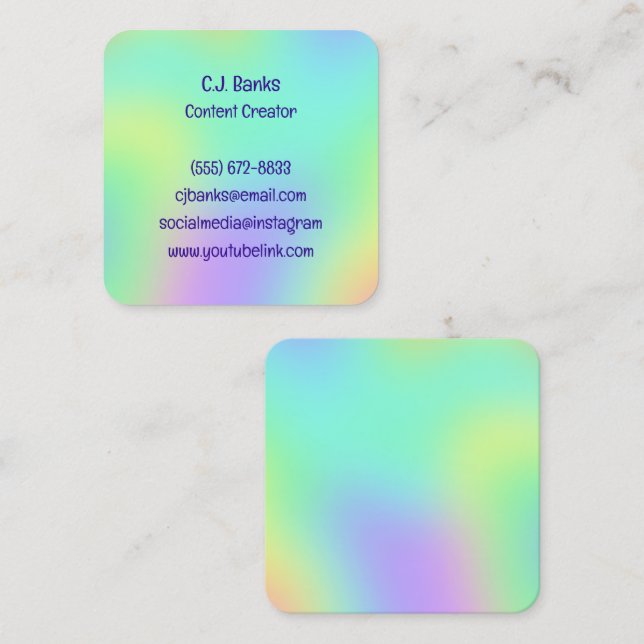 Rainbow Gradient Square Business Cards (Front/Back)