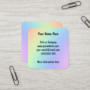 Rainbow Gradient Square Business Cards