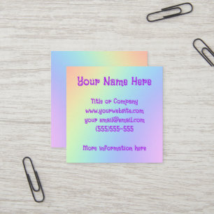 Rainbow Gradient Square Business Cards