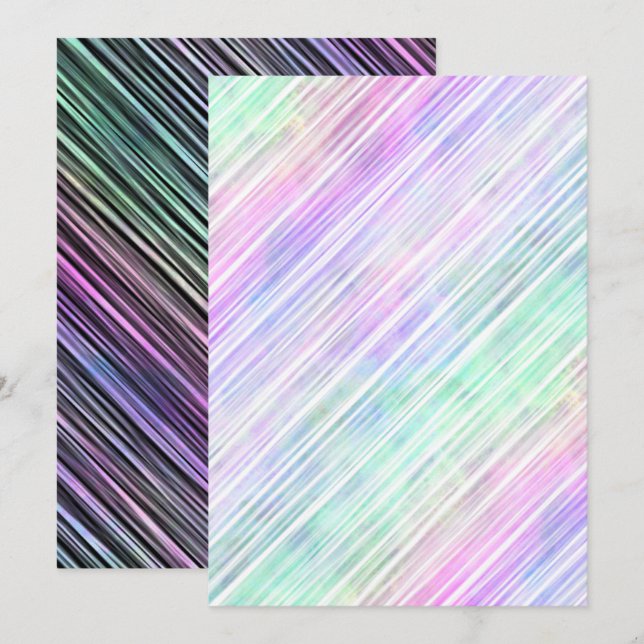 rainbow gradient striped brushstrokes :  invitation (Front/Back)