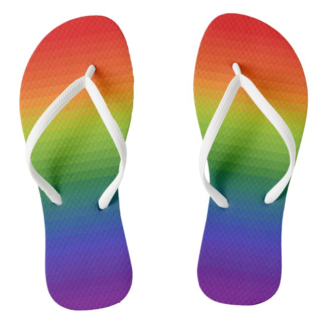 Rainbow Gradient Striped Jandals (Footbed)