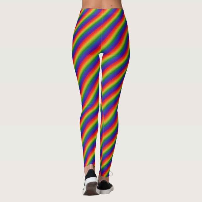Rainbow Gradient Striped Leggings (Back)