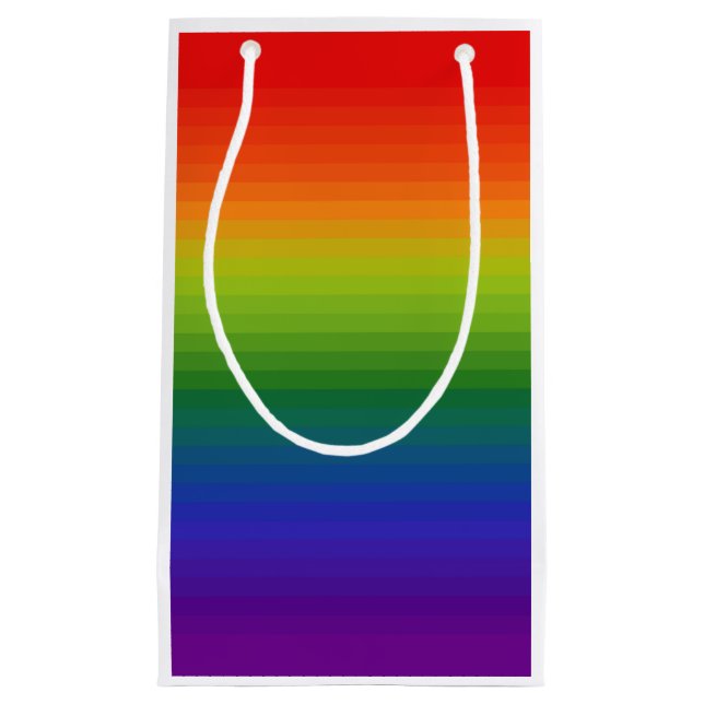 Rainbow Gradient Striped Small Gift Bag (Front)