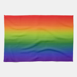 Rainbow Gradient Striped Tea Towel