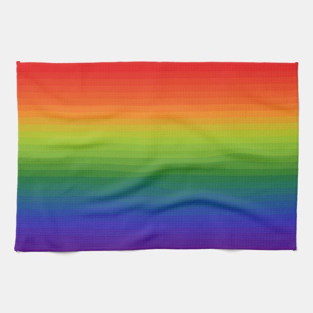 Rainbow Gradient Striped Tea Towel (Horizontal)
