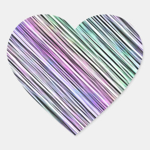 rainbow gradient stripes : heart sticker