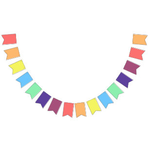 Rainbow Gradient Theme Party Bunting Banner Flags