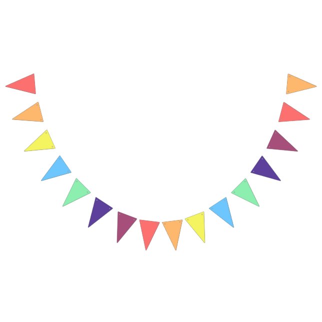 Rainbow Gradient Theme Party Bunting Banner Flags  (All)