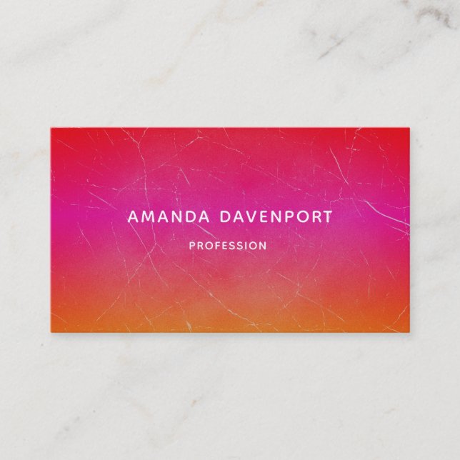 Rainbow Gradient with Scratches Grunge Abstract Business Card (Front)