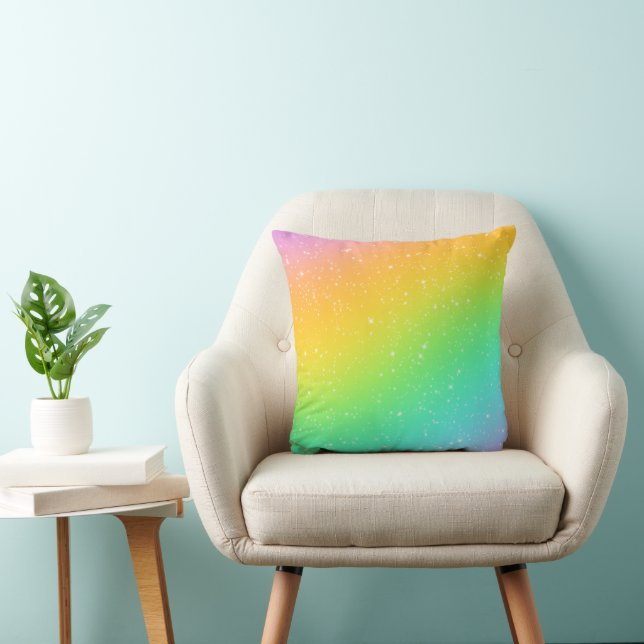 Rainbow Gradient With Stars Cushion (Chair)